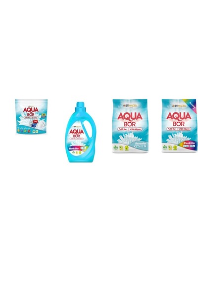 Aquabor أقراص معدنية طبيعية + ألوان سائلة + 4 كجم أبيض + 4 كجم ألوان متنوعة م...