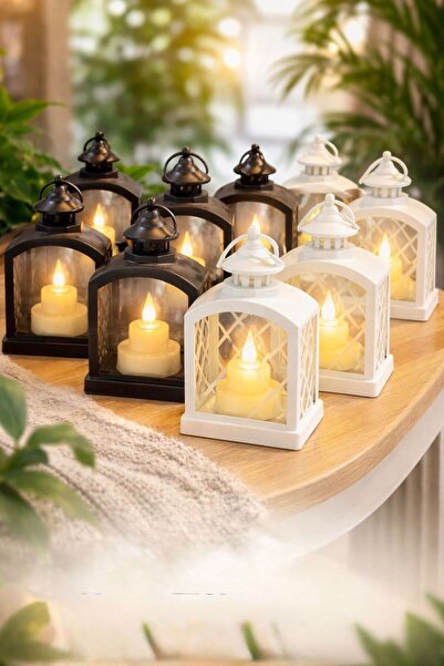 Noor Classic lanterns with a warm electronic candle; the pack contains 12 pie...