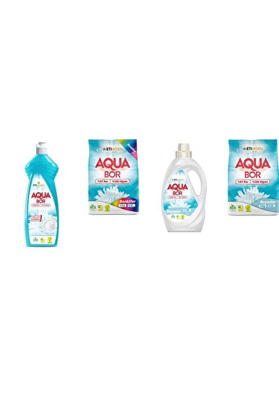 Aquabor منظف الأطباق الطبيعي المعدني + 4 كجم من الألوان الملونة + سائل أبيض +...