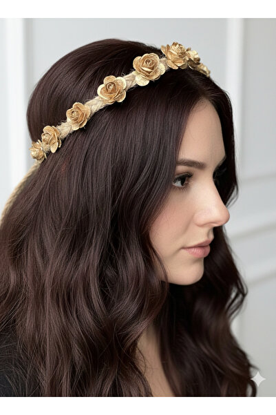 Bukiro Spring Crown with Roses and Petals Bridesmaid Crown with Roses Festiva...