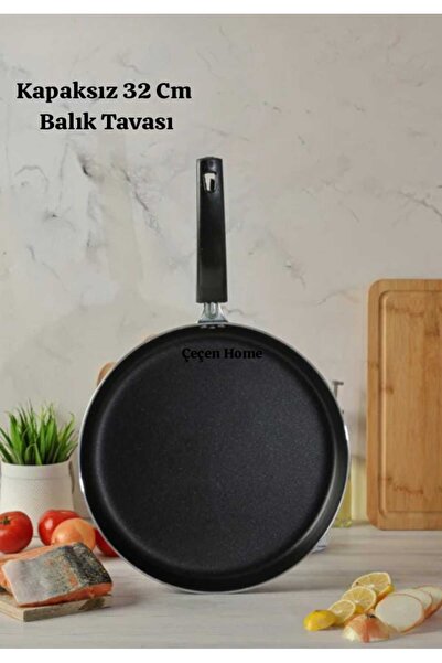 ÇEÇEN HOME Non-Stick Teflon Fish Pan, Bazlama-Börek Pan, Fish Frying Pan, Tef...