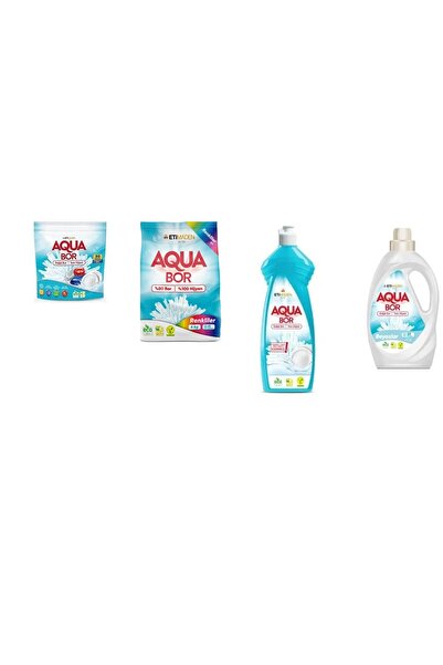 Boron أقراص أكوا بور المعدنية الطبيعية + 4 كجم منظفات الألوان + منظف الأطباق ...