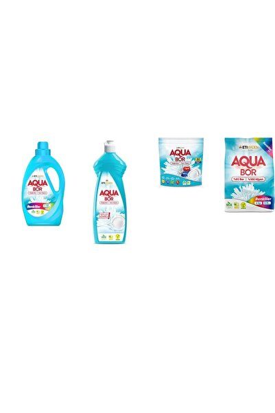 Aquabor ألوان سائلة معدنية طبيعية + غسالة أطباق يدوية + أقراص + 4 كجم من الأل...