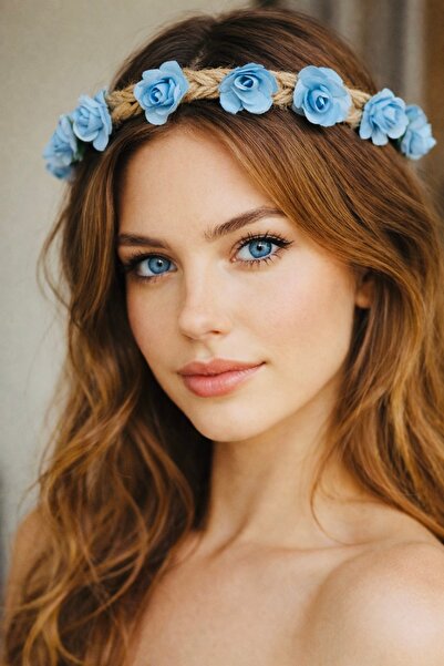 Bukiro Spring Crown with Roses and Petals Bridesmaid Crown with Roses Festiva...