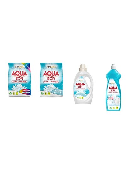 Boron أكوا بور معدن طبيعي 4 كجم ملون + 4 كجم أبيض + أبيض سائل + طقم غسيل الأط...