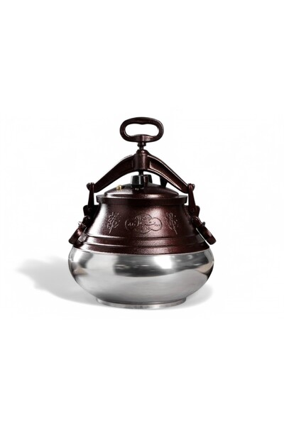 Rasco Premium Afghan aluminum pressure cooker, 15 L stainless steel/brown