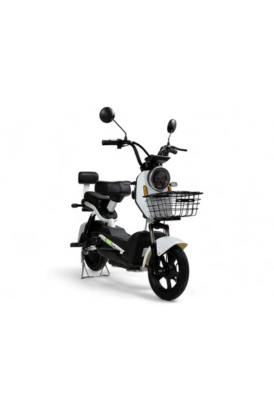 ALBADER Electric Bike With Manual Pedals & Basket, Scooter 48V With 4 Batteri...