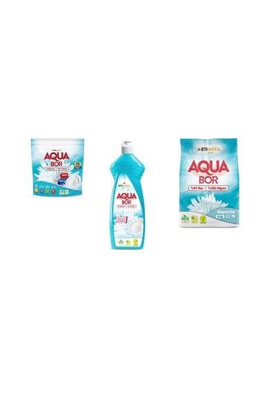 Aquabor قرص معدني طبيعي + صابون غسيل يدوي + 4 كجم أبيض مجموعة من 3 قطع