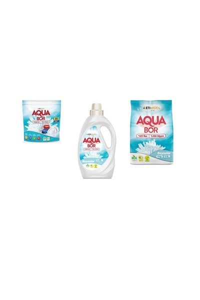 Aquabor أقراص معدنية طبيعية + سائل أبيض + 4 كجم أبيض مجموعة من 3 قطع