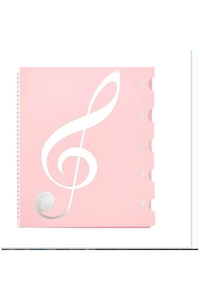 GuoFa Musical Folder A4, Foldable, 20 Pages/40 Pockets, Plastic PP, Pink