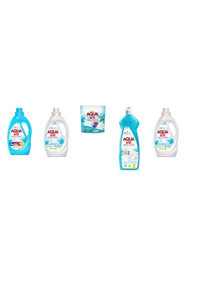 Aquabor ألوان سائلة معدنية طبيعية + أبيض سائل + تابلت + غسالة أطباق يدوية + أ...