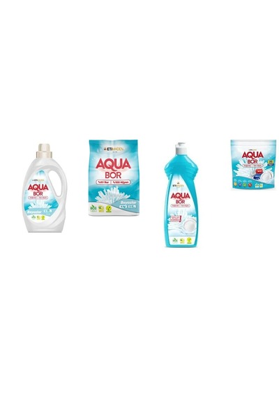 ETİ MADEN أكوا بور سائل معدني طبيعي أبيض + 4 كجم أبيض + غسول الأطباق اليدوي +...