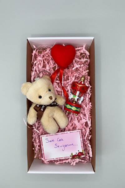 lovrime Sevgiliye Özel Hediye Seti – Çubuklu Kalp, Atlı Karınca, Ayıcık & “Se...
