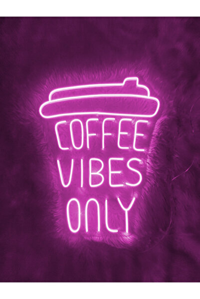dekoraven Coffee Vibes Only Neon LED Duvar Tabelası | Kahve Köşesi & Kafe Dekoru