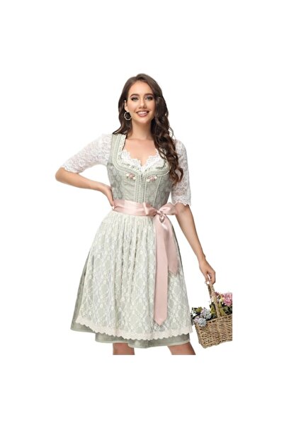 Trendimax Oktoberfest Dress, Size 34, with Lace Apron