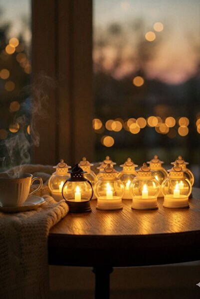 Noor A set of small illuminated lanterns comprising twelve assorted side pieces