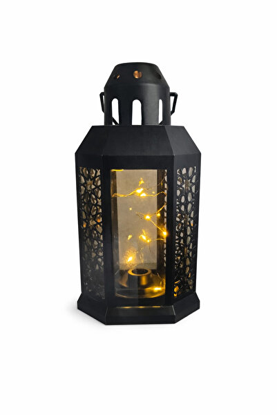 Spon فانوس رمضاني مزخرف بتصميم عتيق وإضاءة خافتة آمنة ذهبية – لمسة دفء تكمّل ...