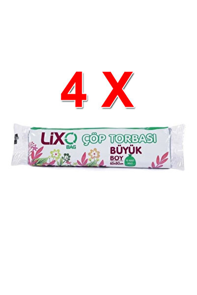 LİXO ÇÖP POŞETLERİ Large Size 50 Lt Garbage Bags 40 Pieces 65X80 cm Garbage B...