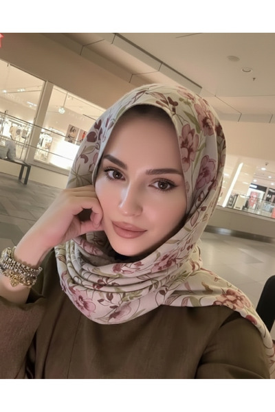 as aminel Gül Desen Bambu Kraş Şal