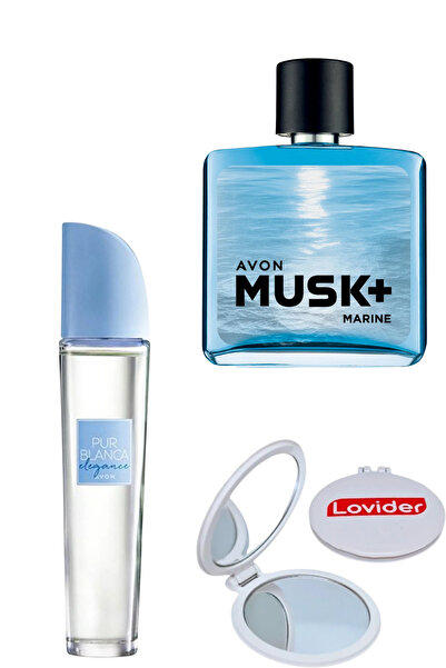 AVON Pur Blanca Elegance Kadın Parfüm EDT 50ml + Musk Marine Erkek Parfüm EDT...
