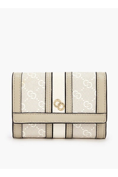 Celeste Monogram Print Wallet with Button Closure