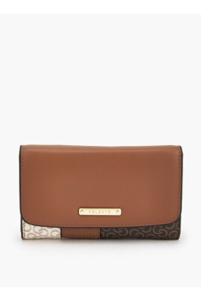 Celeste Monogram Print Wallet with Button Closure