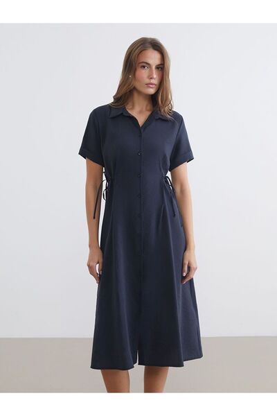 LC Waikiki Rochie cămașă cu șnur în talie