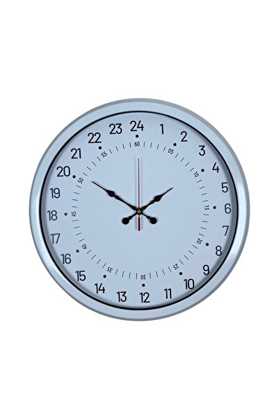 ForWhat Ceas de perete cu afișaj 24 de ore, din metal alb, de 40 cm, pentru b...