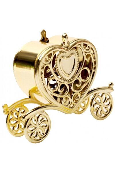 Decoratiuni Dulci Caleasca inima baroque aurie, caseta 10cm