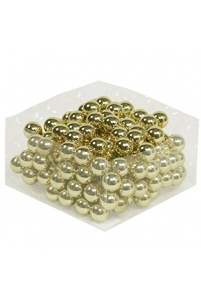 Decoratiuni Dulci Set 144 globuri din sticla auriu shiny 2.5 cm cu sarma
