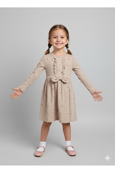 Laria Rochie dulce pentru fetițe cu fundă și volane