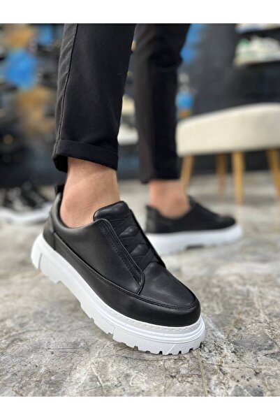 Arda Kubak A-703 Men's Black Laceless Elastic Casual Shoes