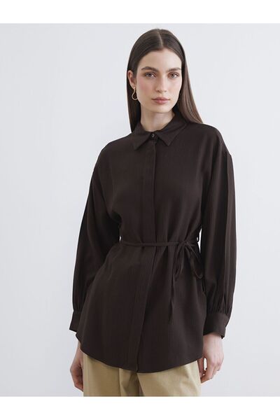 LC Waikiki Belted Textured Women's Shirt Tunic