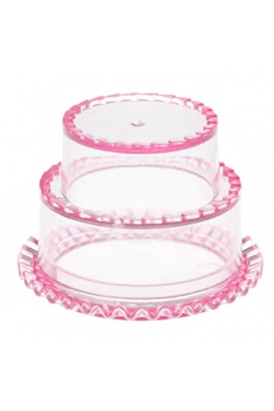 Decoratiuni Dulci Pink tiered cake acrylic box testimonial 6.5cm