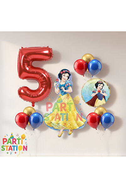 Parti Station Pamuk Prenses 5 Yaş Doğum Günü Balon Seti - 11 Parça Konsept Fo...