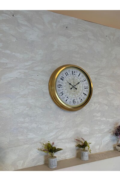 ForWhat Ceas de perete model Golden Prestige de 40 cm pentru birou, acasă, cadou
