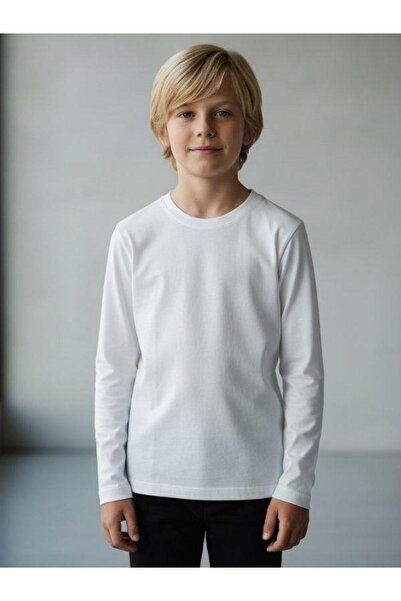 Zekids Boy's Cotton Long Sleeve Basic T-Shirt