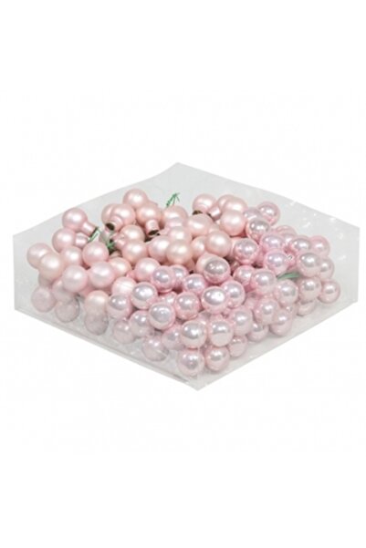 Decoratiuni Dulci Set 144 globuri din sticla roz deschis mat+lucios 2 cm cu s...