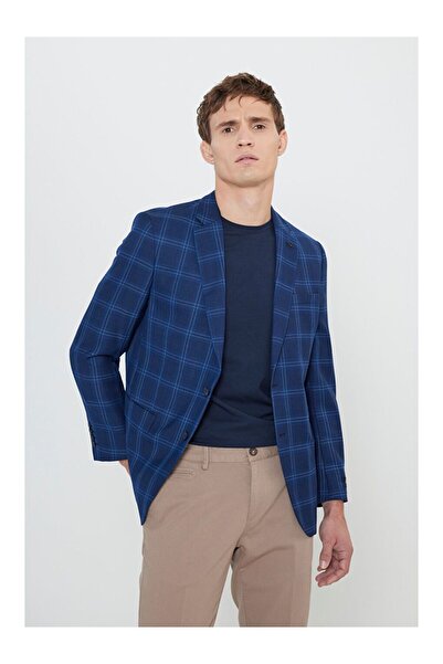 LC Waikiki Men's Navy Blue Comfort Fit Relaxed Cut Mono Collar Patterned 100%...