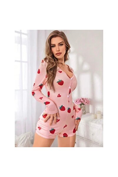 Redsaks Strawberry Patterned Long Sleeve Pajama Set
