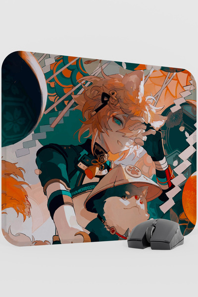 mousepad bastir لوحة ماوس الألعاب Gorou Genshin Impact Anime Player V3 - 48X4...