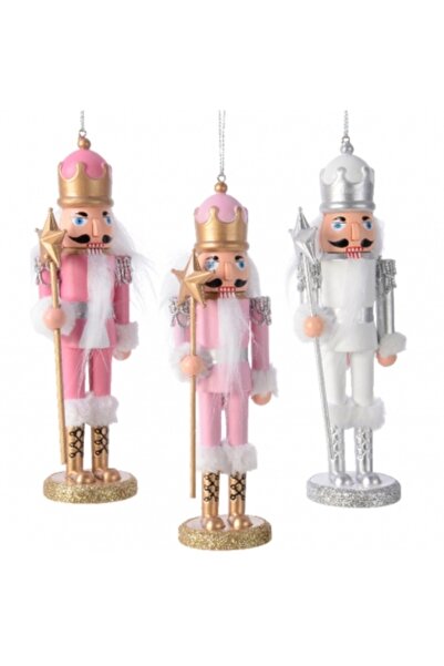 Decoratiuni Dulci Decoratiune Craciun brad Nutcracker pink / white 17cm Decoris