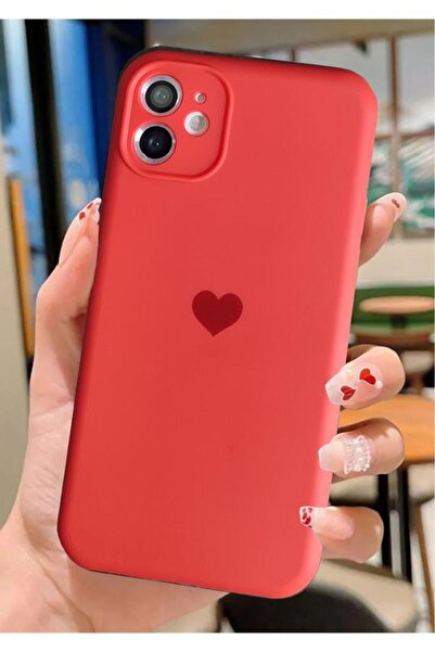 3GEN CASE حافظة مطلية بالمخمل متوافقة مع هاتف iPhone 11 مع شعار قلب