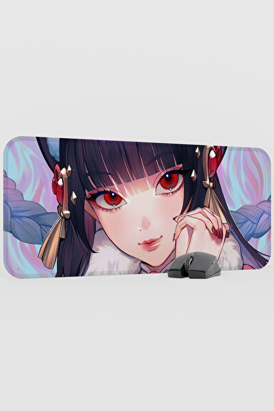 mousepad bastir لوحة ماوس للألعاب من Yun Jin Genshin Impact Anime Player V5 -...