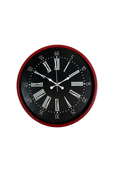 ForWhat Ceas de perete decorativ în stil roșu de 36 cm pentru birou, acasă, c...