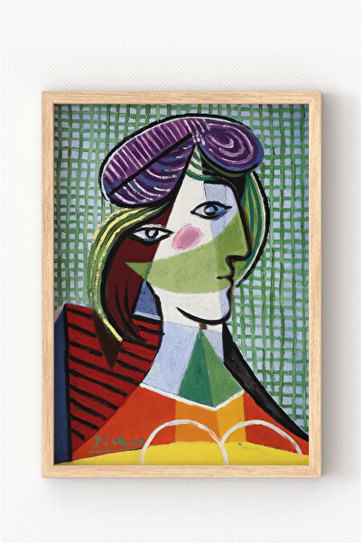 MIOVI WORKS Woman with a Hat – Pablo Picasso | Çerçeveli Modern Kübist Portre...