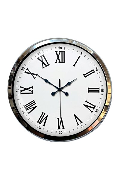 ForWhat Ceas de perete cromat în stil Prestige de 40 cm pentru birou, acasă, ...