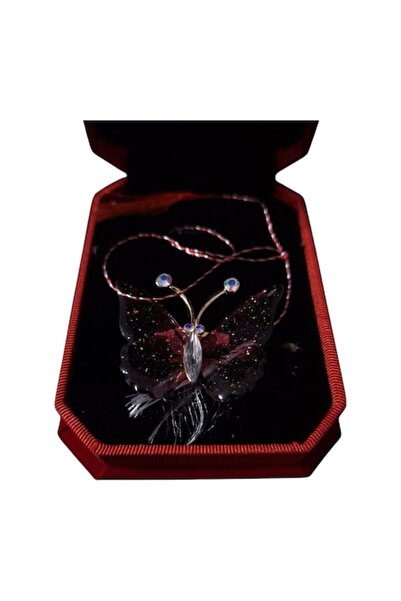 Vision XXI Broșă fluture mare, sticlă cu efect vizual, violet, în cutie de ca...