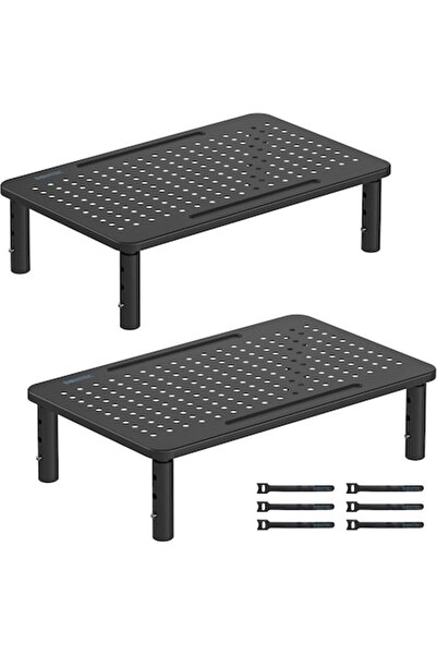 BONTEC Set of 2, Laptop/Monitor Stand with Keyboard Support, 3 Positions, Erg...