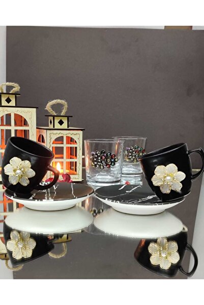 KirLiNova Floral Detailed Coffee Cup Set of 2 – Coffee Cup & Saucer